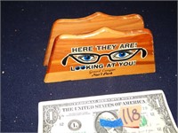 Wooden Napkin Holder "Here They Are"