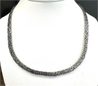 Sterling Silver Byzantine Black Rhodium Necklace