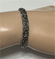 Sterling Silver Byzantine Adjustable Bracelet