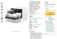 B9581  PETSITE Countertop Dishwasher, 6 Place Sett