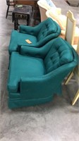 Green stuffed chairs