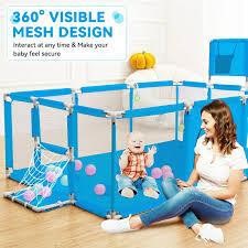 RongTrading 71Inch Playpen with Basketball Hoop