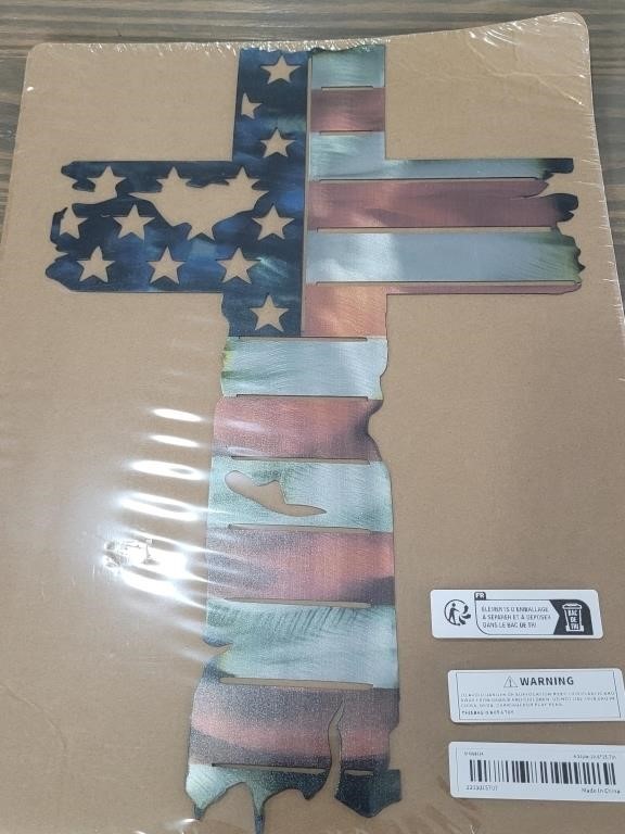 Brand New Cross with Flag print