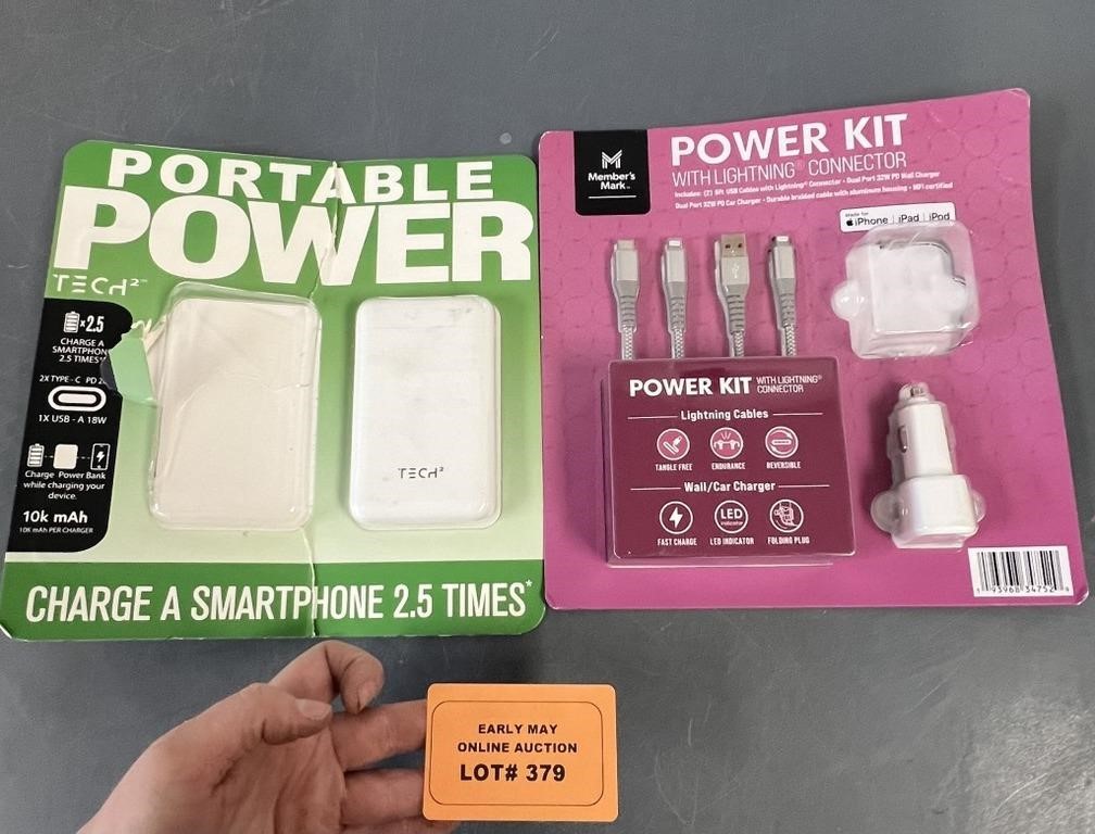 Lot of new iphone chargers and powerpack