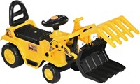 Aosom Kids Excavator Ride-on Pulling Cart with Sou