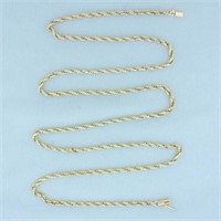 34 Inch Rope Link Chain Necklace in 14k Yellow Gol