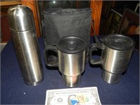 Travel Coffee Cups (2ct), Thermos & Carrying Case