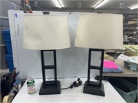 Pair of decorative lamps with shades
