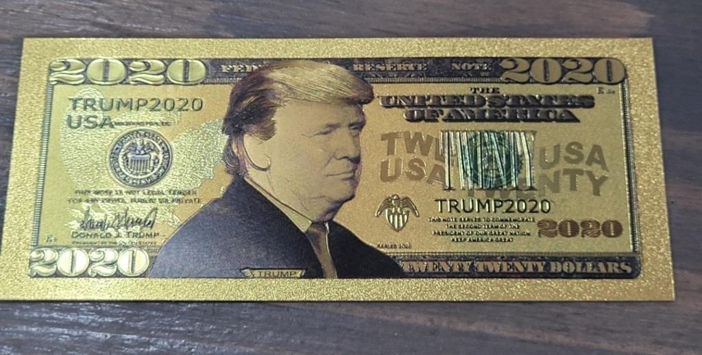 Gold Foil Trump 2020 Bill