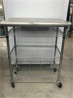Stainless steel work table and kitchen cart