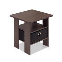 End Table Night Stand with Bin Drawer
