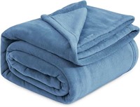 Bedsure King Size Blanket for Bed - Washed Blue