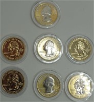 (7) Gold Plated State Quarters