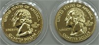 (2) Gold Plated Holo State Quarters
