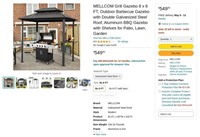 B9653  MELLCOM Grill Gazebo, Outdoor BBQ 8x 6 FT