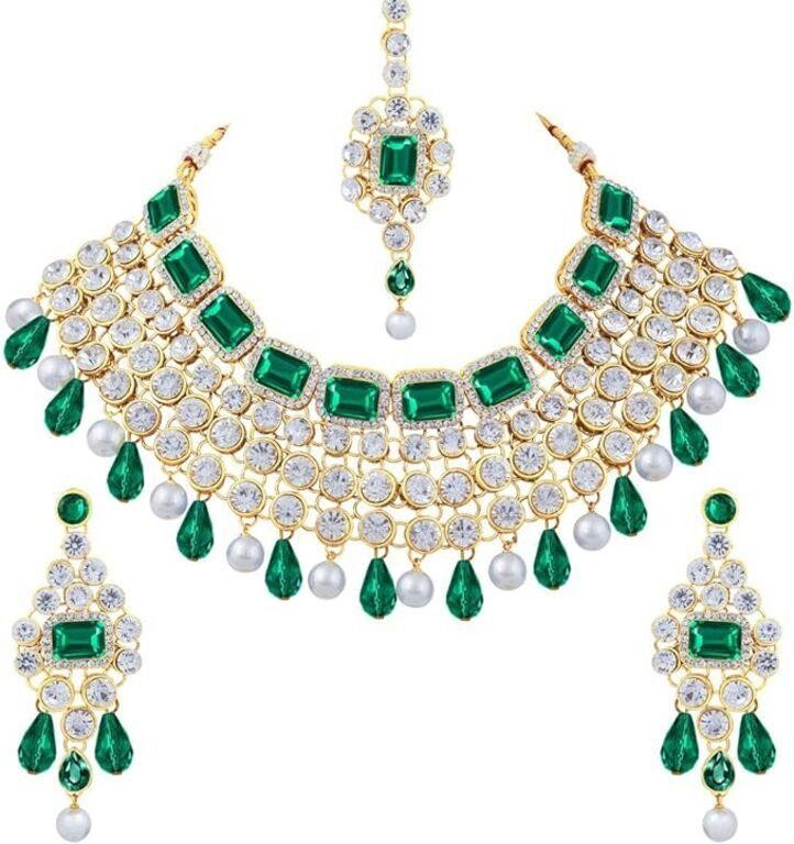Aheli Kundan and Simulated Colored Stones Indian