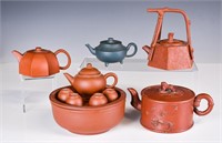Group of 5 Yixing Zisha Teapots