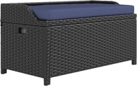 $160  Outsunny Outdoor Wicker Storage Bench Deck B