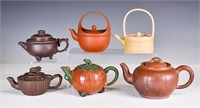 Group of 6 Yixing Zisha Teapots