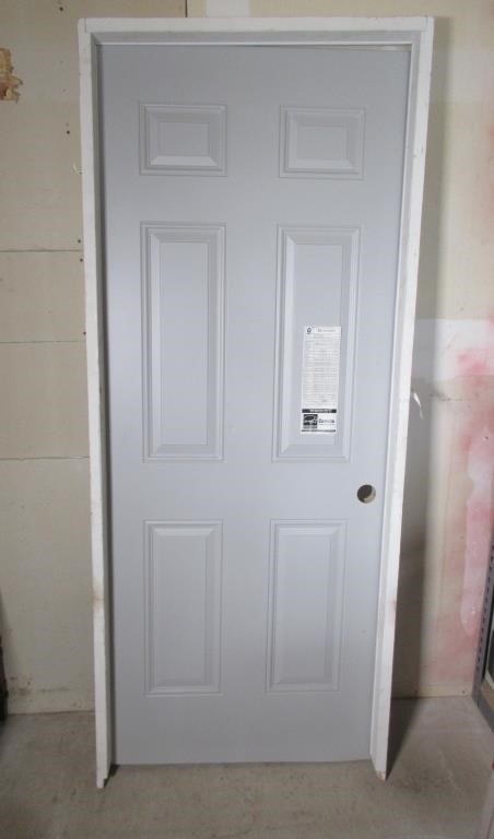 NEW 6 PANEL STEEL UTILITY DOOR WITH CASE 32"x80"