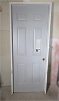 NEW 6 PANEL STEEL UTILITY DOOR WITH CASE 32"x80"