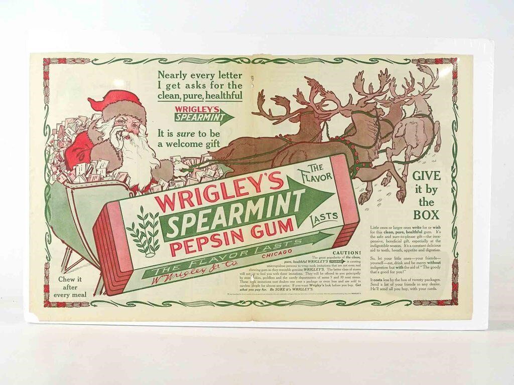 C. 1920 Wrigley Paper Sign
