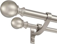 B2680  Brushed Nickel Double Curtain Rod, 28-48