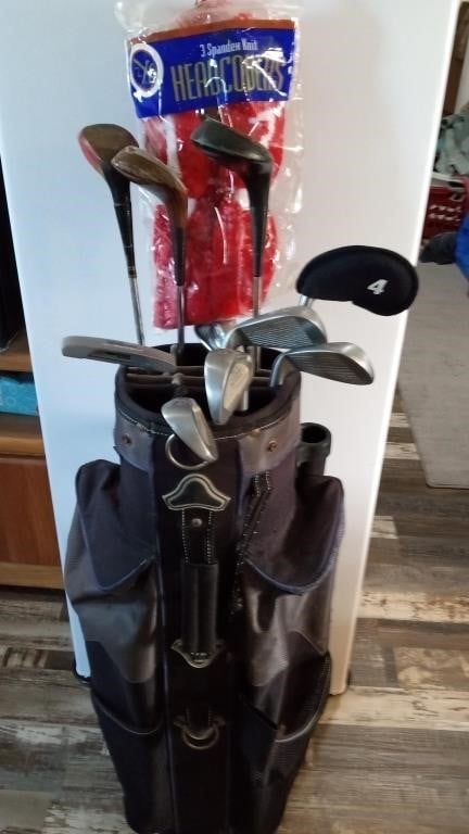 Golf Bag, Clubs, & Covers (small amount damage to