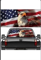 American flag/Eagle 58x18in Truck Decal rear