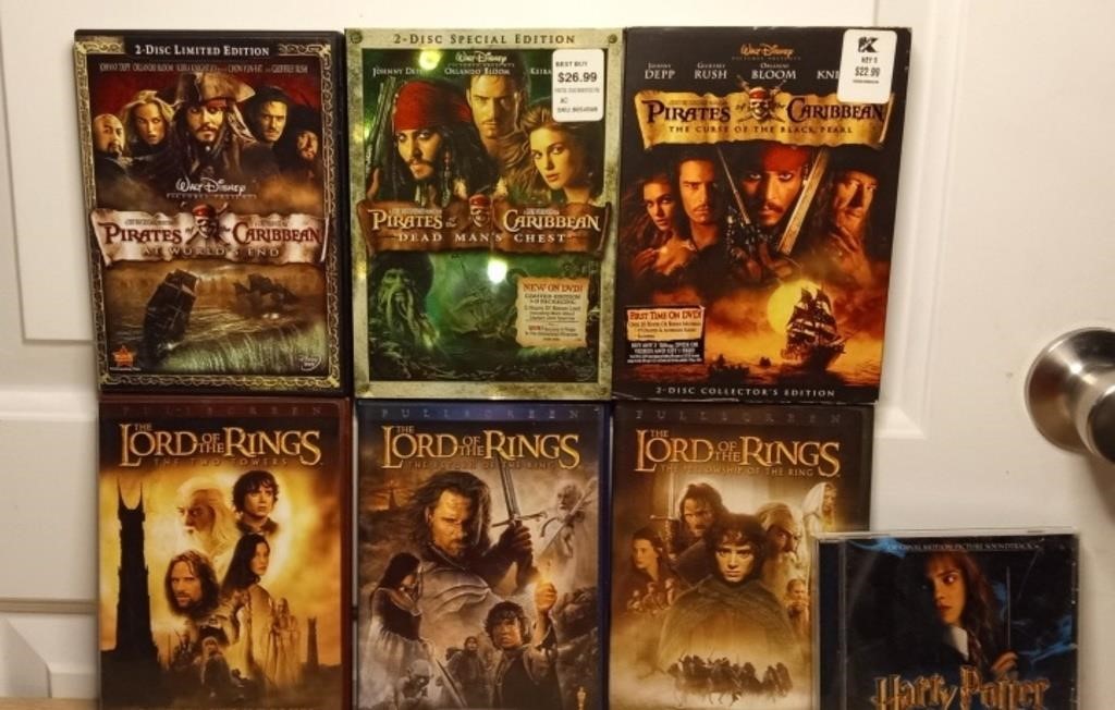 Lord Of Rings & Pirates of Caribbean DVDs