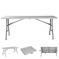 N6177  Ktaxon Lightweight White Folding Table, 6 f