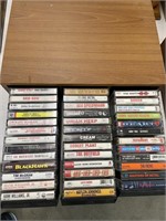 Rock and country cassettes with holder