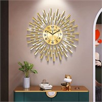 Large Wall Clock for Living Room Decor Gold Modern