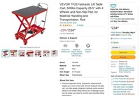 B2710  VEVOR Hydraulic Lift Table Cart 28.5