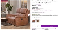 WR54 61" Wide Leather Manual Recliner