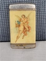 Antique Match Safe- Nude Lady, Advertising