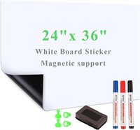 Qiytecno White Board Sticker Adhesive  24 x 36 Mag