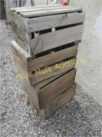 6 wood boxes/crates-13"tall,15"deep,21"across-
