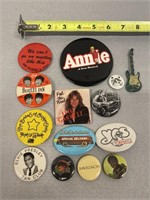 14 Vintage Band/Musician Pins Beatles