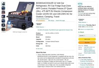 B2717  BODEGACOOLER Car Refrigerator, 37 Quart