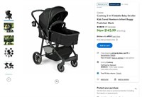 E4162  Costway Baby Stroller, Foldable, Black
