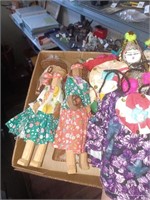 Box Lot of Vtg. Handmade Dolls