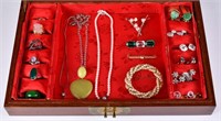 Group of Assorted Pearl/ Stone Accessories w/Box