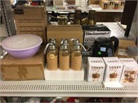 NIB storage containers, electric kettle, bottles