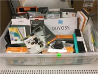 Assorted phone and electronics accessories.