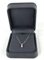 Marquise Diamond Pendant with Chain.