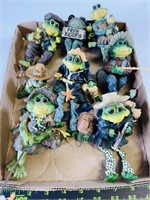 Large collection of frog statues