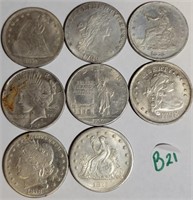 S - LOT OF 8 21)SILVER COINS (B