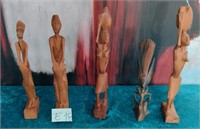 11 - LOT OF 5 CARVED TRIBAL FIGURES (E18)