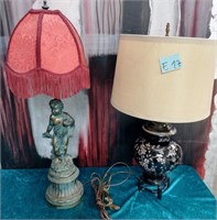 11 - LOT OF 2 TABLE LAMPS W/ SHADES (E17)